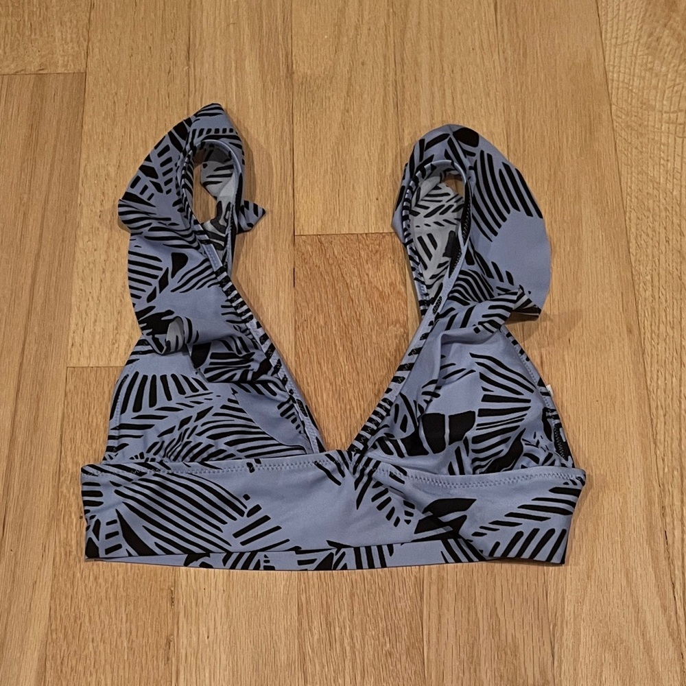 Aerie Longline Triangle Bikini Top with Ruffles